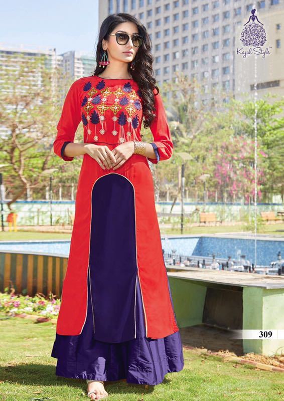 Ladies Rayon Print Kurtis - Customized Sizes From Xxs To Xxxl, All Colors | Long Sleeve, Embroidered Pattern For Casual, Daily And Party Wear