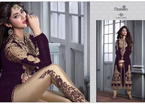 Purple And Golden Salwar Kameez Online