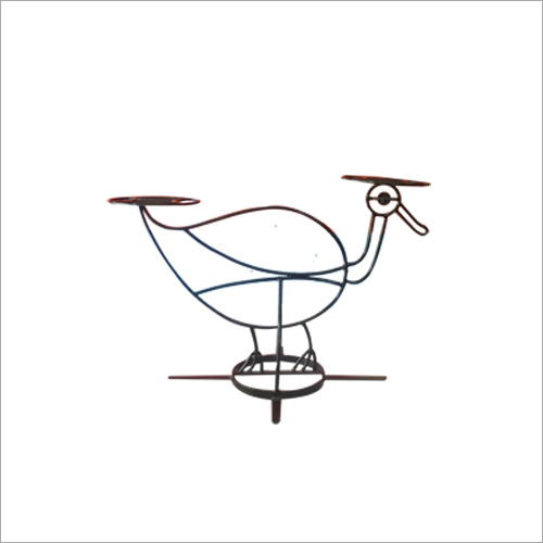 Duck Flower Pot Stand - Metal, 53x49 Cm, Black | Stylish Duck Design, Lightweight, Stable Base, Two Pot Capacity