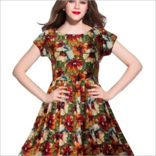 प्रिंटेड वेस्टर्न ड्रेस