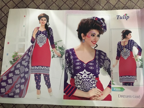 प्रिंटेड अनस्टिच्ड ड्रेस मटेरियल