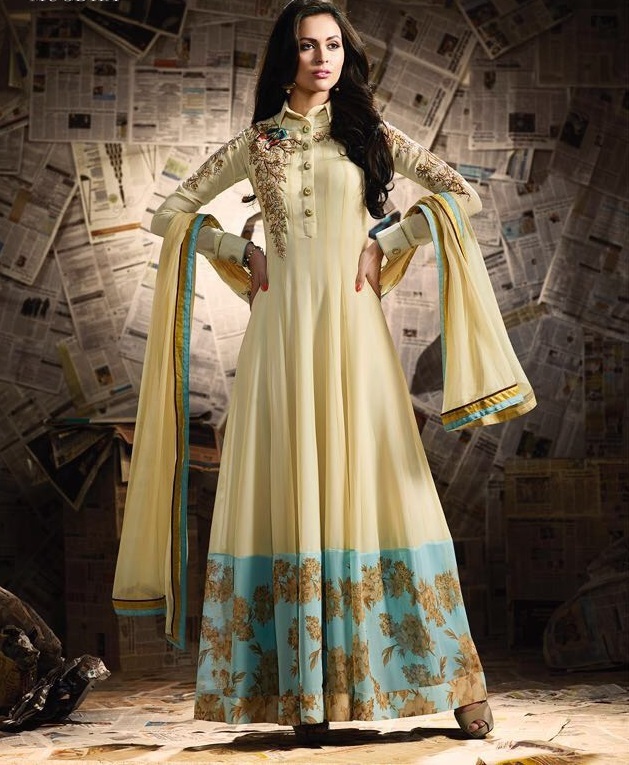 Stylish Anarkali Suits - Banglori Silk/georgette Top, Banarasi Silk/viscose Bottom, Size Up To 42 | Embroidered Aari/resham/zari/diamond Work
