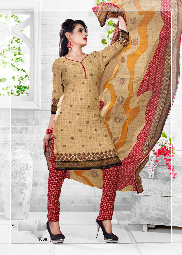 Georgette Salwar Kameez - Leon Georgette Top, Santoon Bottom, Silver Chiffon Dupatta | Printed Work, Unstitched, Customizable Up To Size 42