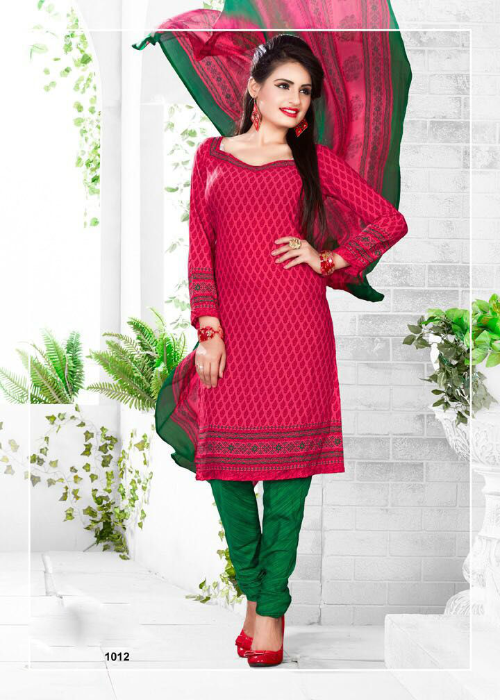 Georgette Salwar Kameez - Leon Georgette Top, Santoon Bottom, Silver Chiffon Dupatta | Printed Work, Unstitched, Customizable Up To Size 42