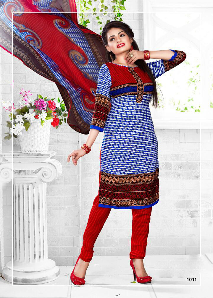 Georgette Salwar Kameez - Leon Georgette Top, Santoon Bottom, Silver Chiffon Dupatta | Printed Work, Unstitched, Customizable Up To Size 42