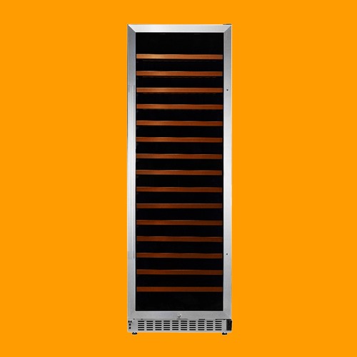 Glass Door With Black Cabinet Wine Chiller Vertical