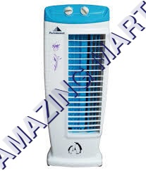 टावर फैन - सफेद और नीला डिज़ाइन, रेटेड वोल्टेज 180-220 V, घरेलू उपयोग, 1 साल की वारंटी