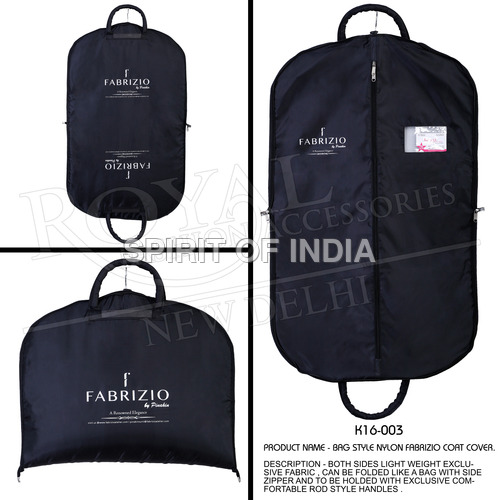 Men's Coat Cover - Exclusive Fabric, Water Resistant, Black 609.6mm Width | Lightweight, Foldable Design with Side Zipper and Comfortable Rod Handles
