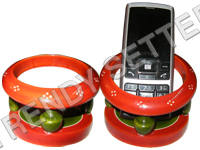 लकड़ी का मोबाइल धारक