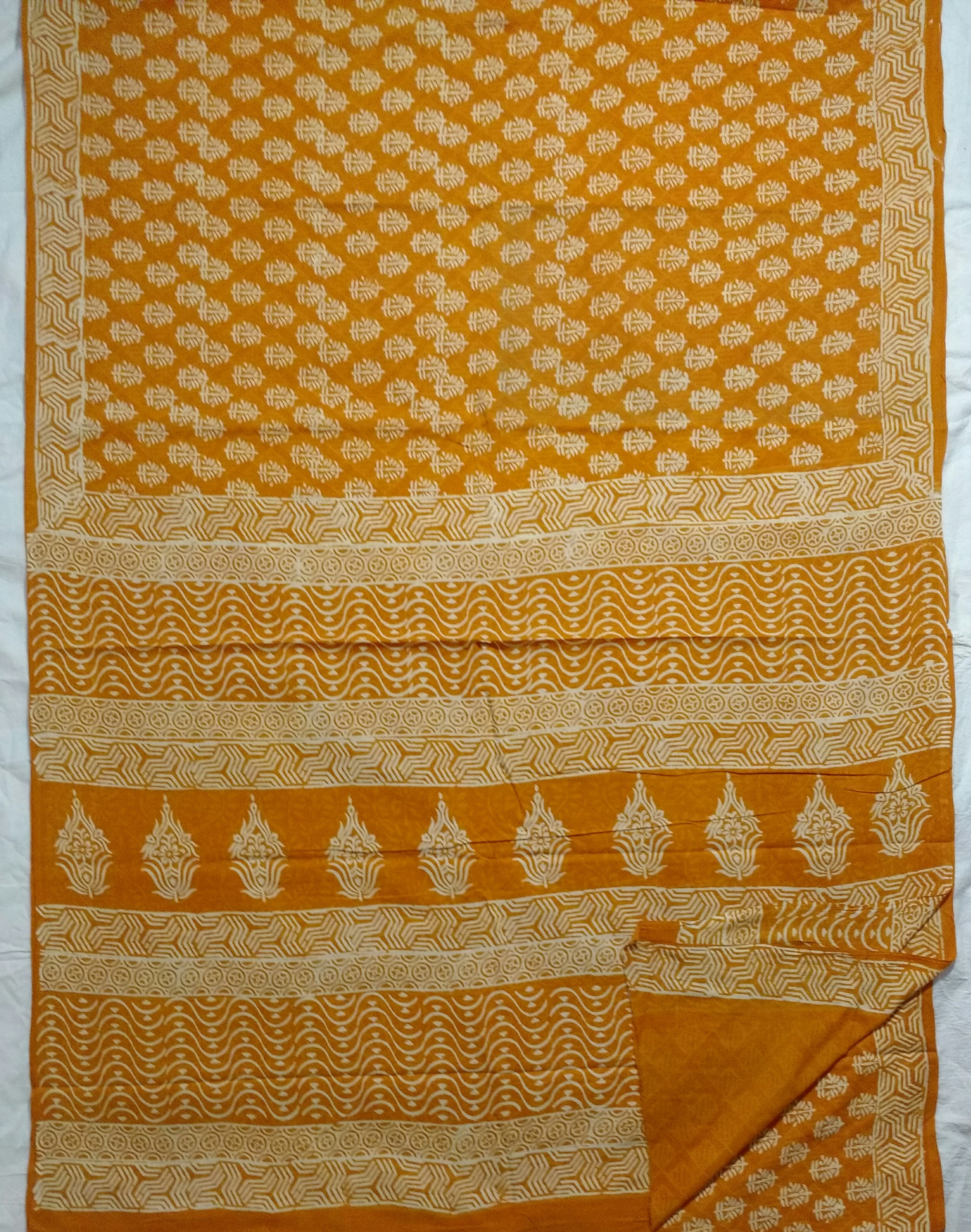 Block Print Cotton Sarees - Maroon Floral & Large Block Prints | Soft Texture, Colorfastness & Attractive Design