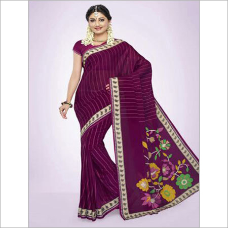 Purple Printed Sarees