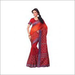 Cotton Silk Red Designer Sarees