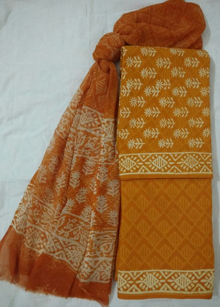 Printed Cotton Suit - 100% Cotton, Pink, Churidar | Lightweight, Comfortable, Customizable, Stylish