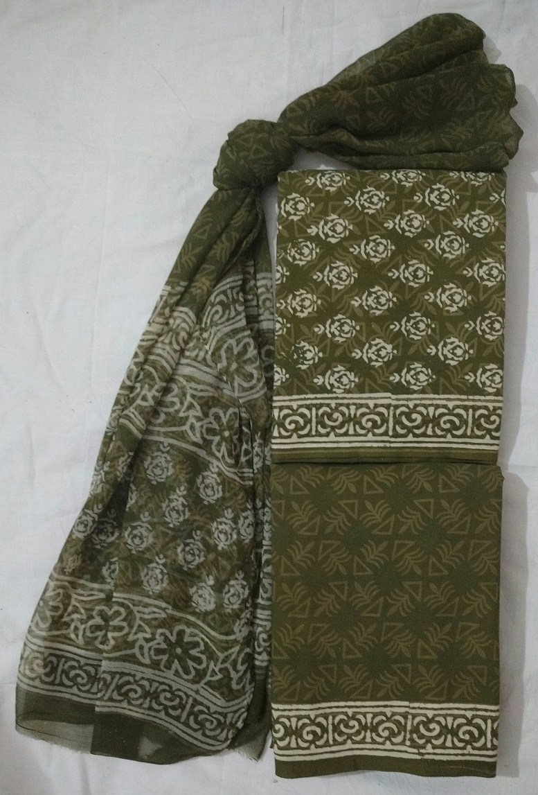 Printed Cotton Suit - 100% Cotton, Pink, Churidar | Lightweight, Comfortable, Customizable, Stylish