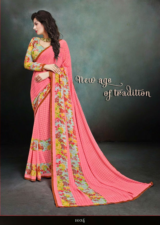 Multicolour Saree Exotica 6661-6672 Georgette Saree Catalog With Border Work