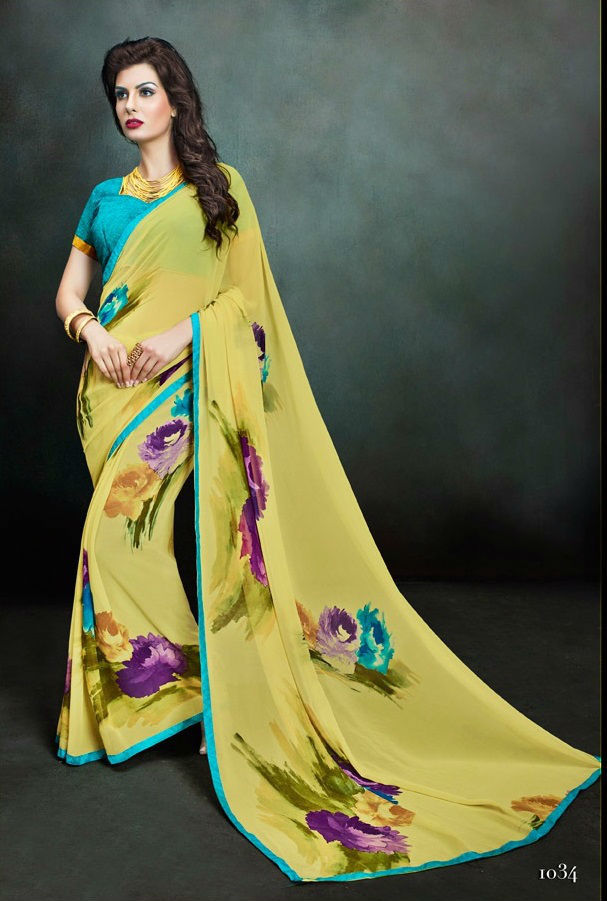 Multicolour Sethnic Designer Blouse With Printed Bandhej Sarees From Jaipur