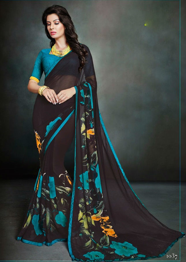 Multicolour Sethnic Designer Blouse With Printed Bandhej Sarees From Jaipur