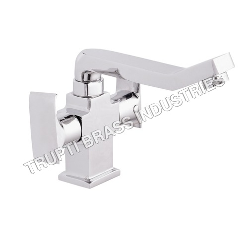 Central Hole Basin Mixer - Stainless Steel, Rectangular Shape | Polished Surface Treatment, Socket Joint Connection