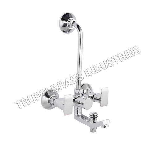 Brass Wall Mixer - 15mm-25mm Size, Rectangular Shape | Pipe Fittings, Versatile 3 in 1 Design