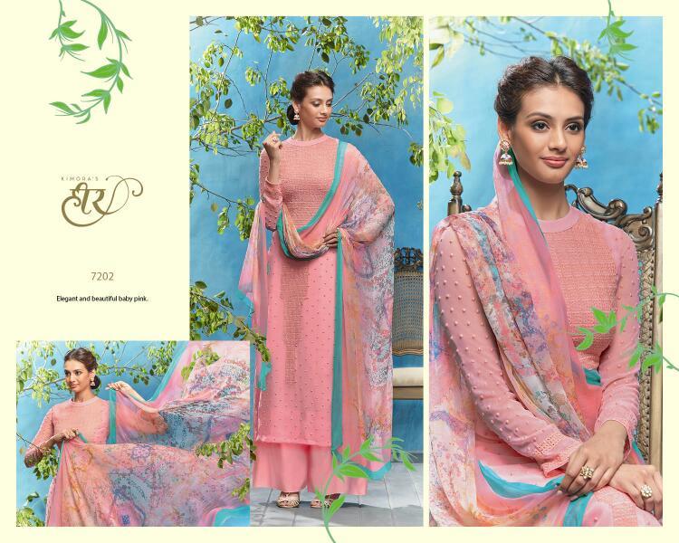 Ethnic Suits - Georgette Top, Santoon Bottom And Inner, Pure Bemberg Chiffon Dupatta With Digital Print, 11 Elegant Designs, Full Sleeves, Custom Size Options