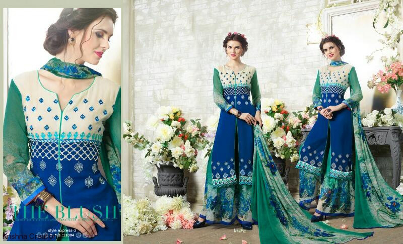 Embroidered Anarkali Suits - Georgette Material, Customized Size, Full Sleeves | Anti Wrinkle, Breathable, Quick Dry, All Season Wear