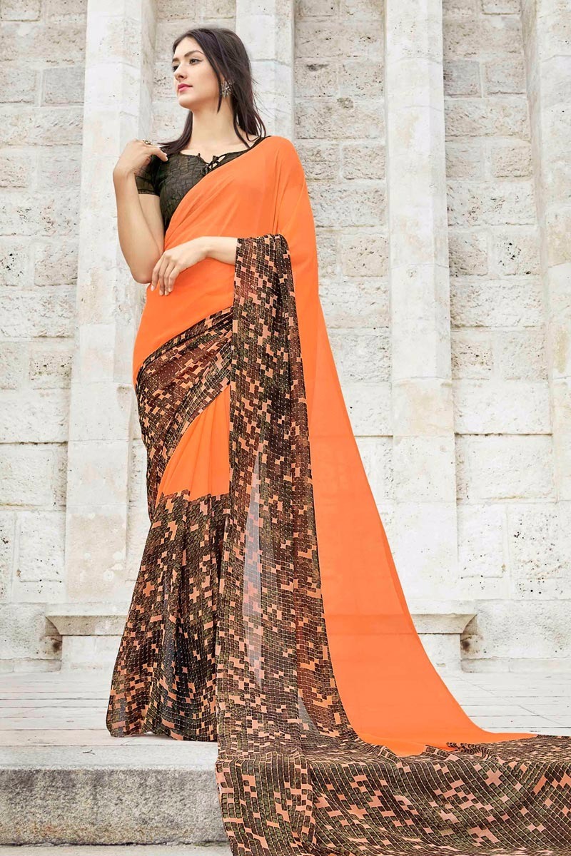 Georgette Printed Sarees