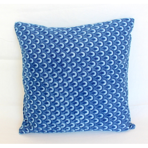 Kantha Cushion Cover - 406.4mm Square | 100% Cotton, Handmade, Blue, Customizable Sizes, Styles, and Logos
