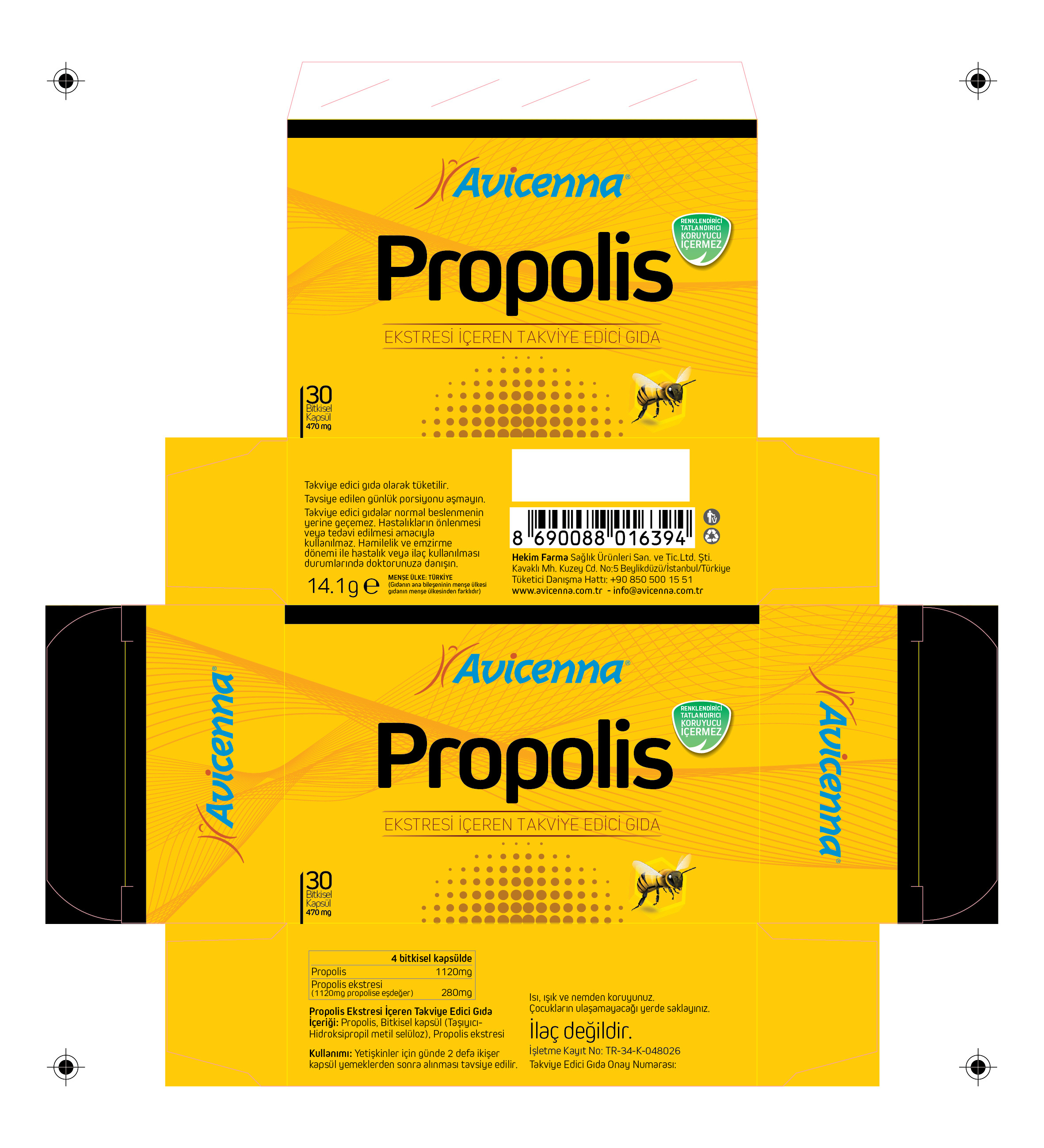 Bee Propolis Dosage Form: Tablet