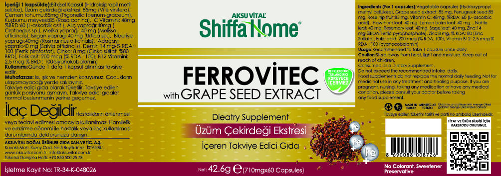 Grape Seed Extract Ferrovitec Capsules