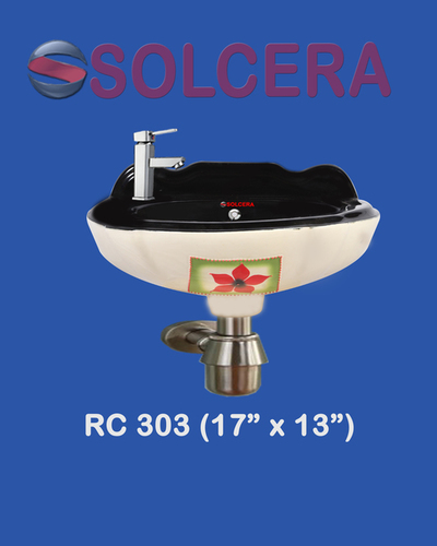 व्हाइट सोसियो सिरेमिक प्रिंटेड विट्रोसा पेडस्टल वॉश बेसिन