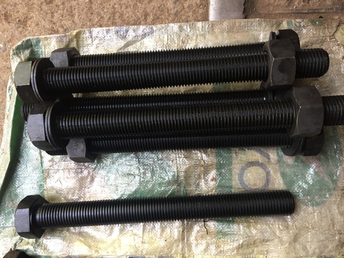 HT Hex Bolts - 4 Inch | Polished Black Finish, Threaded Fasteners with Hexagonal Head