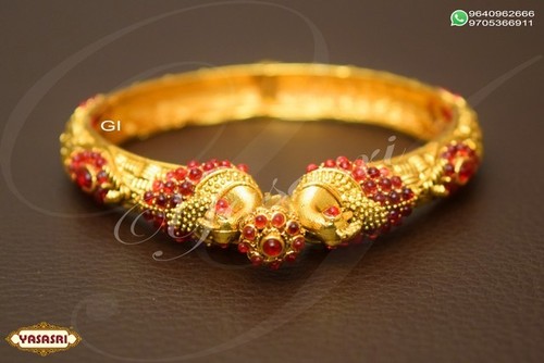 Golden Cz Fancy Traditional Bangles
