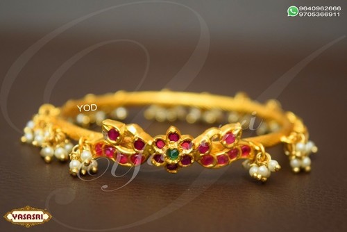 Cz Bangles - 3.5mm Gold Plated Design, Quartz and Ruby Stone Accents for Women's Gift and Party Wear
