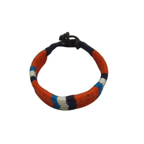 Orange Men's Leather Bracelet