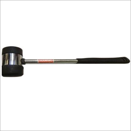 Black Silver Rubber Hammer With Steel Handle And Rubber Grip