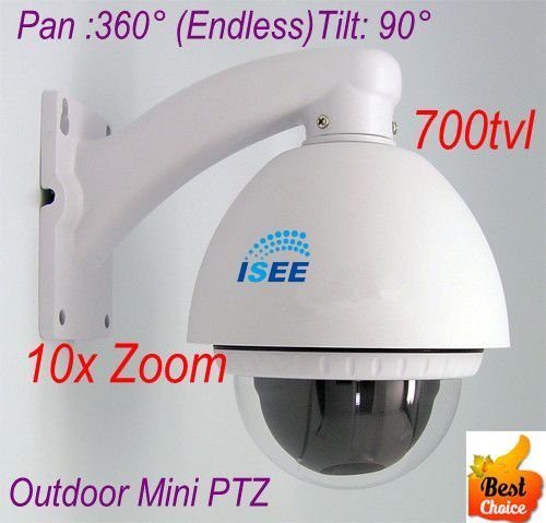 CCTV OUTDOOR 700TVL SONY 10X OPTICAL ZOOM MINI PTZ SPEED DOME CAMERA WITH CONTROLER