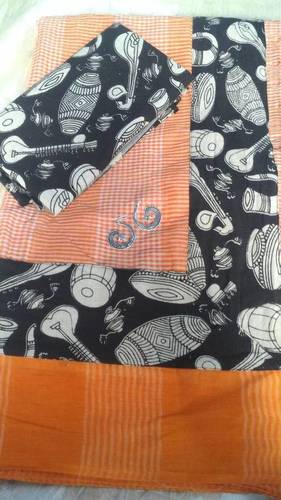 Kalamkari Cotton Saree - Handwoven, All-Season Versatility | Elegant Plain Design for Rainy, Spring, Summer, and Winter