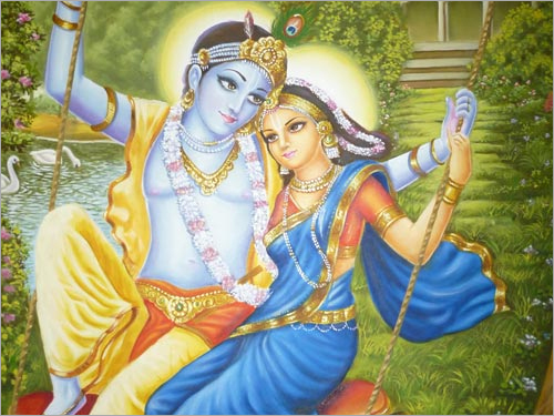 भगवान राधा कृष्णा कैनवास पेंटिंग्स