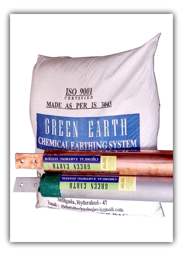 Earth Enhancing Compound - Chemical Blend, 25kg Bag, White | Improves Soil Conductivity, Features GI & Copper Electrodes, Complies with IS 3043 Standards