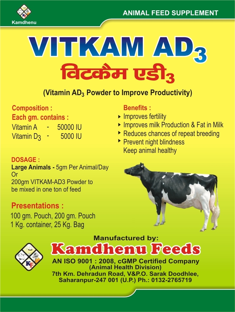 Vitamin Ad3 Application: Fodders