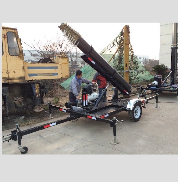 21m Mobile Trailer Mast Tower System - Aluminum Alloy 6063t5, 5x1.8x1.6m Dimensions | 150kg Payload, Electric & Manual Hydraulic Tilt, 5-year Warranty