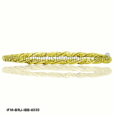 Jiggle Walk - Handmade Brass Bangle, 4 mm Width, 66 mm Inner Diameter | Polished Finish, Embossed Design, Tarnish Resistant