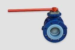 MS PTFE Lined Ball Valve - Stainless Steel, Flange Type, 100 mm Length | Heavy-Duty, Exchangeable PTFE Seat Rings, Superior Flow Control