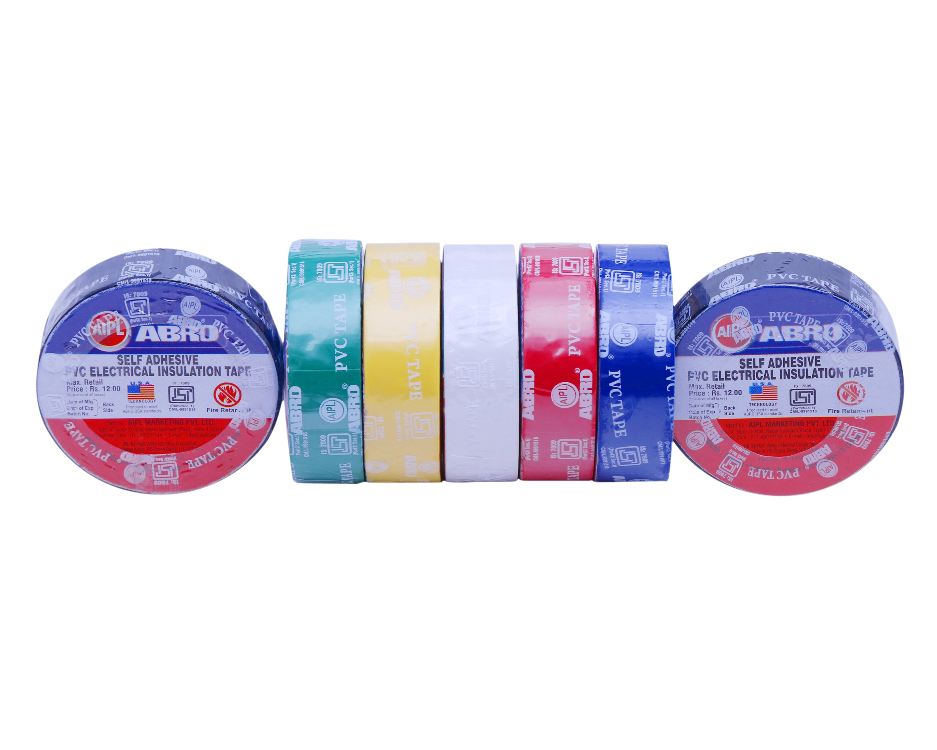 Pvc Electrical Tape - Pvc 18mm X 8mtr | Multi-color Selection Self-extinguishing Chemical & Temperature Resistant Excellent Adhesion