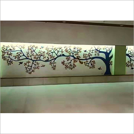 दीवार पर गोंड पेंटिंग