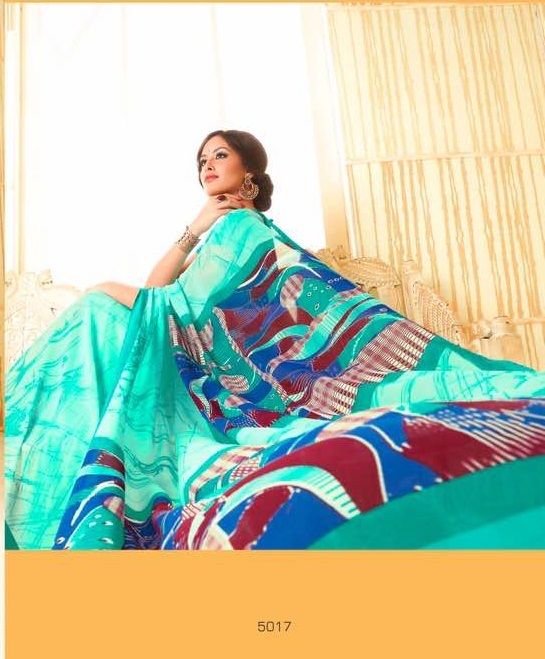 Designer Georgette Sarees - Customized Up To 42" | Printed Fabric, Unstitched Blouse