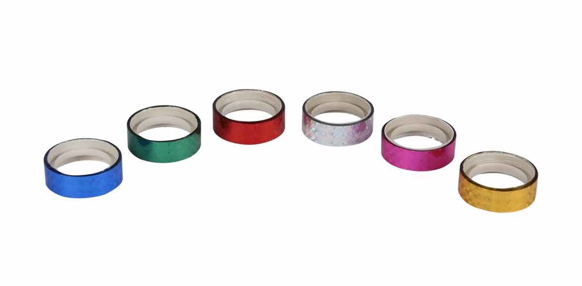 Decorative Holographic Tapes - Bopp, 12mm To 100mm Wide, 25m To 100m Length, Multicolor (Red, Gold, Green, Blue, Pink, Silver) | Acrylic Adhesive, Single Sided, High Security Packaging, Arts & Crafts Usage