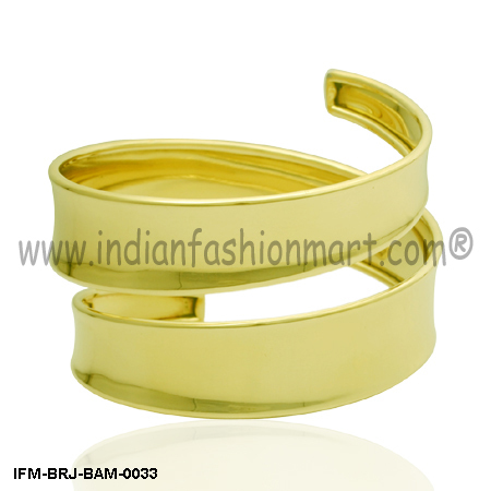 High Style Tourbillion - Malleable Brass Armlet | Handmade, Spiral Design, 43 mm Width, 70 mm Inner Diameter, Tarnish Resistant Polyurethane Coating
