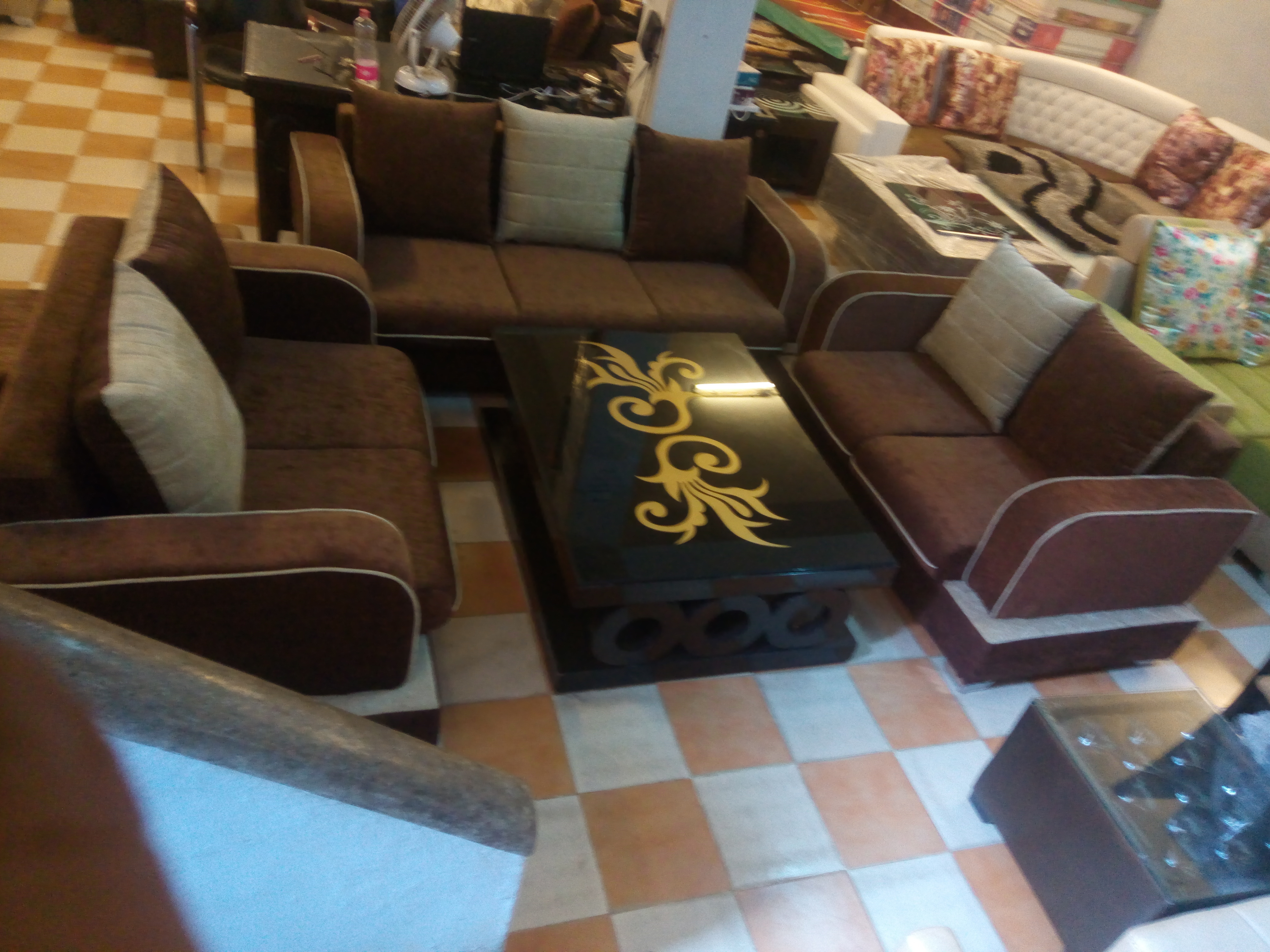 Sofa - Foam 032 Density, 7 Seater Dimensions 914.4x762 Mm | Eco-friendly Velvet, Handmade Artwork, Durable Design, 5-year Warranty