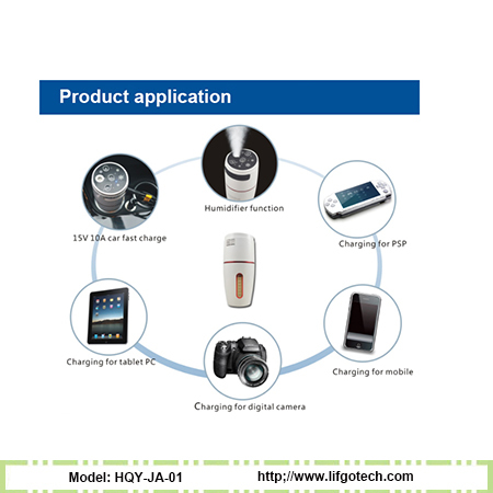 3 In 1 Multi-function 200ml Humidifier / 10000mah Power Bank / Jump Starter